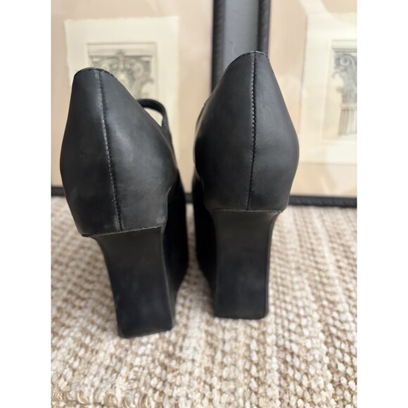 Jeffrey Campbell NIGHT WALK Black Leather Havana Last Platform Heels Size 8M - Picture 5 of 8